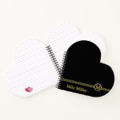 Gold Monogram op zwarte achtergrond Notitieboek (Binnen)