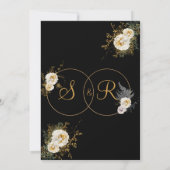 Gold Monogram op zwarte naam Initiaal bruiloft Save The Date (Achterkant)