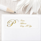 Gold Monogram P Return Address Labels (Insitu)