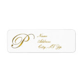 Gold Monogram P Return Address Labels (Voorkant)