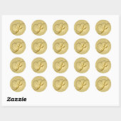 Gold Monogram P zegelbruiloft Ronde Sticker (Vel)