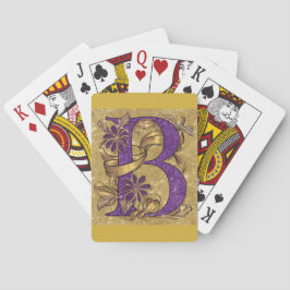 Gold Monogram Paarse B-kaartdeck Pokerkaarten