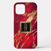 Gold Monogram Paint Splash Case-Mate iPhone Case (Achterkant)