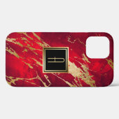 Gold Monogram Paint Splash Case-Mate iPhone Case (Achterkant (horizontaal))