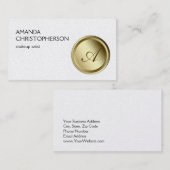 Gold Monogram Pattern Makeup Artist Visitekaartje (Voorkant / Achterkant)