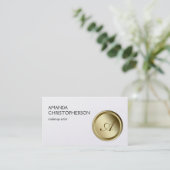 Gold Monogram Pattern Makeup Artist Visitekaartje (Staand voorkant)