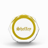 Gold Monogram Photo Block Fotoblokken (Voorkant)