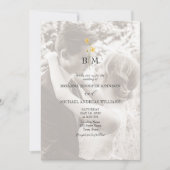 Gold Monogram Photo QR Code Wedding Kaart (Voorkant)