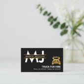Gold Monogram Placard Logistics Trucking Visitekaartje (Staand voorkant)