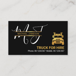 Gold Monogram Placard Truck Visitekaartje