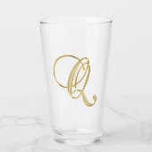 Gold Monogram Q glas (Voorkant)