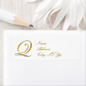 Gold Monogram Q Return Address Labels (Insitu)