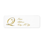 Gold Monogram Q Return Address Labels (Voorkant)
