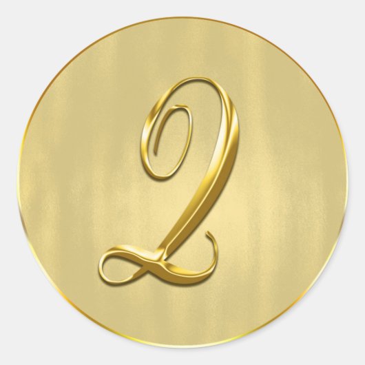 Gold Monogram Q Sally Wedding Invitation Holiday Ronde Sticker (Voorkant)