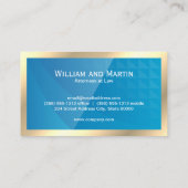 Gold Monogram | QR-code | Blauw Geometrisch Visitekaartje (Achterkant)