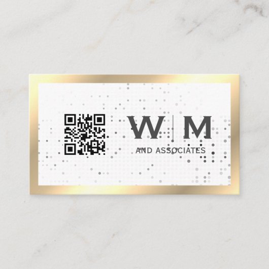 Gold Monogram | QR-CODE-Visitekaartje Visitekaartje (Voorkant)