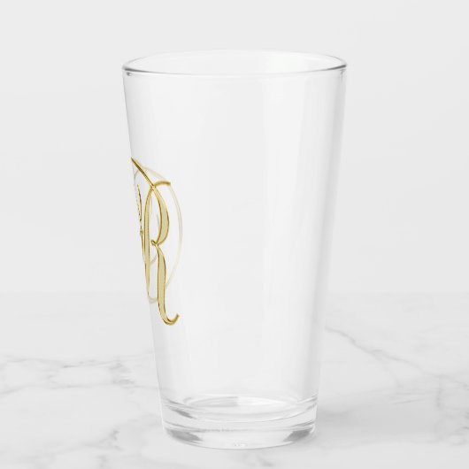 Gold Monogram R glas (Links)