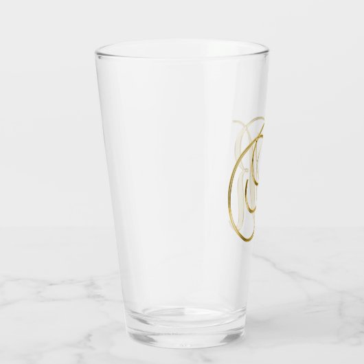 Gold Monogram R glas (Rechts)