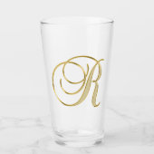 Gold Monogram R glas (Voorkant)