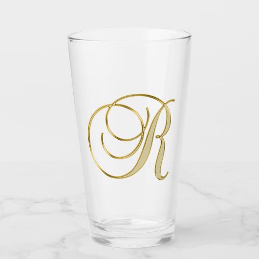 Gold Monogram R glas (Voorkant)