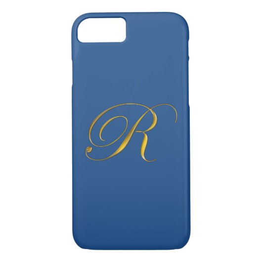 Gold Monogram R iPhone 7 Hoesje (Achterkant)