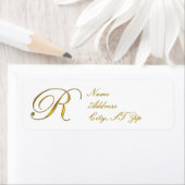 Gold Monogram R Return Address Labels (Insitu)