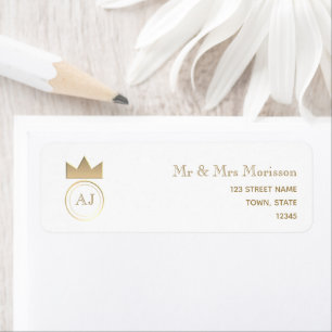 Gold Monogram Return-adres Etiket