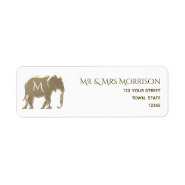 Gold Monogram Return-adres Etiket