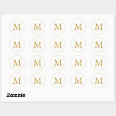Gold Monogram Ronde Sticker (Vel)