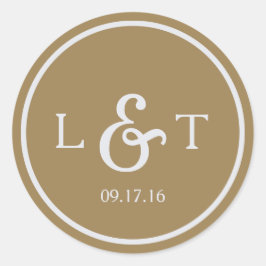 Gold Monogram Ronde Sticker