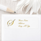 Gold Monogram S Gepersonaliseerd retouradres-label Etiket (Insitu)
