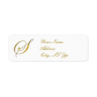 Gold Monogram S Gepersonaliseerd retouradres-label Etiket
