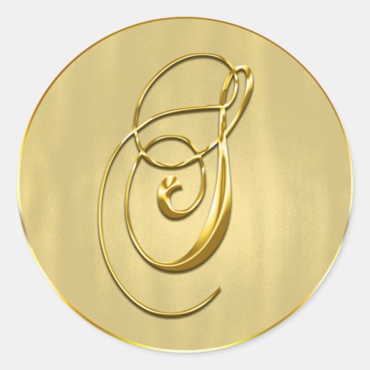 Gold Monogram S Seal Wedding Invitation Holiday Ronde Sticker (Voorkant)