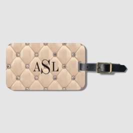 Gold Monogram Satin Metallic Elegant Bagagelabel