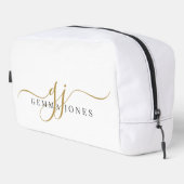 Gold Monogram Script Name Toilettasje (Rechterhoek)