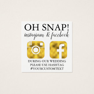 Gold Monogram Social Media Cards Vierkante Visitekaartjes