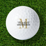 Gold Monogram - Speciaal Groomsman Gift Golfballen<br><div class="desc">Aangepast afgedrukte golfballen gepersonaliseerd met jouw naam en monogram of andere douanetekst. Klik aanpassen het om doopvonten en kleuren uit te geven of uw eigen tekst en afbeeldingen toe te voegen om unieke één van een soortgift te creëer.</div>
