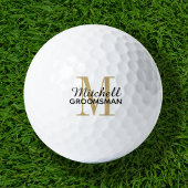 Gold Monogram - Speciaal Groomsman Gift Golfballen