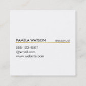 Gold Monogram Square marmer Vierkante Visitekaartje (Achterkant)