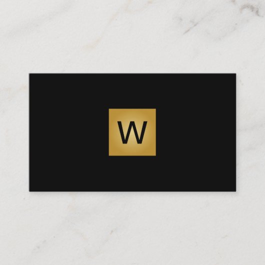 Gold Monogram Square Visitekaartje (Voorkant)