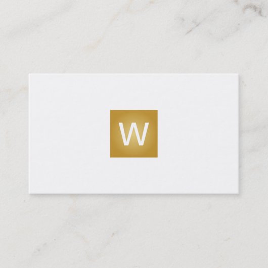 Gold Monogram Square Visitekaartje (Voorkant)