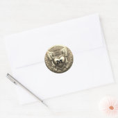 Gold Monogram Template  Ronde Sticker (Envelop)
