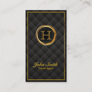 Gold Monogram Travel Agent Visitekaartje