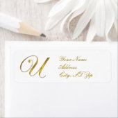Gold Monogram U Gepersonaliseerd de labels Retoura (Insitu)