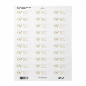 Gold Monogram U Gepersonaliseerd de labels Retoura (Full Sheet)