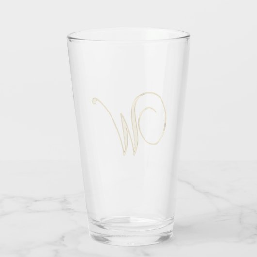 Gold Monogram W glas (Achterkant)