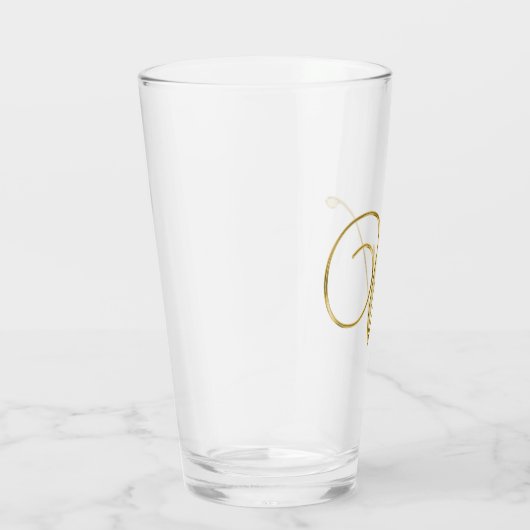 Gold Monogram W glas (Rechts)