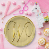 Gold Monogram W Weddenschap Aangepaste Monogrammen Papieren Bordje (Feest)