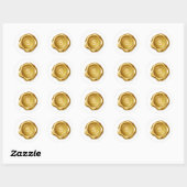 Gold Monogram Wax Selt Seal Metallic Kijk Sticker (Vel)