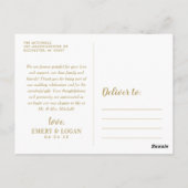 Gold Monogram Weddenfoto Collage Hartelijk dank Briefkaart (Achterkant)